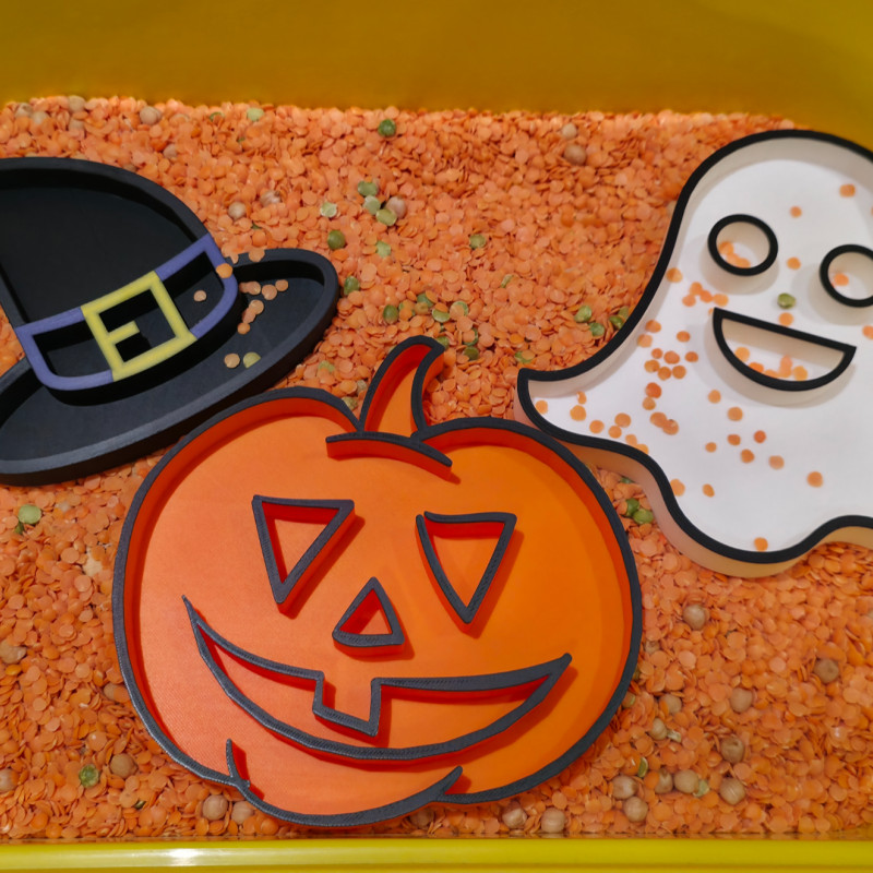 Cadılar Bayramı Duyusal Oyun Tepsisi - 3D Baskı Eğitici Oyuncak