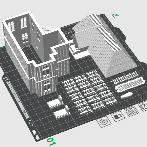 Işıklı Cadılar Bayramı Hayalet Evi - 3D Baskı Dekorasyon