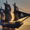 Korsanlar Karayip Siyah İnci 3D Baskı Gemi Modeli - Koleksiyon Parçası