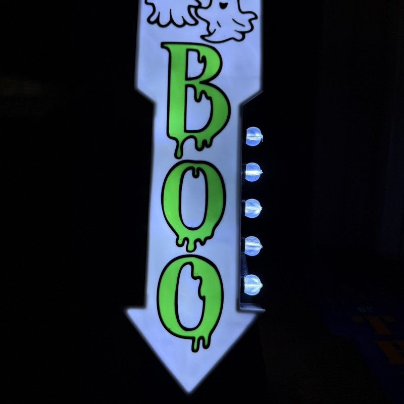 Vintage Cadılar Bayramı Şeker Kasesi Işıklı Ok Tabela - 3D Baskı Dekor