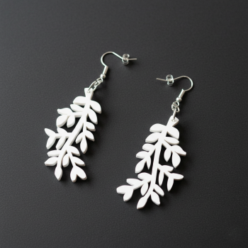 Doğal Yaprak Dal Küpe - 3D Baskı Moda Aksesuarı