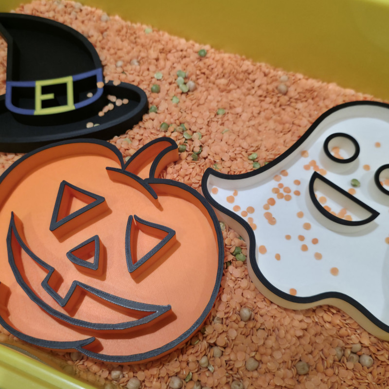 Cadılar Bayramı Duyusal Oyun Tepsisi - 3D Baskı Eğitici Oyuncak