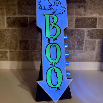 Vintage Cadılar Bayramı Şeker Kasesi Işıklı Ok Tabela - 3D Baskı Dekor