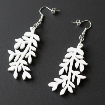 Doğal Yaprak Dal Küpe - 3D Baskı Moda Aksesuarı