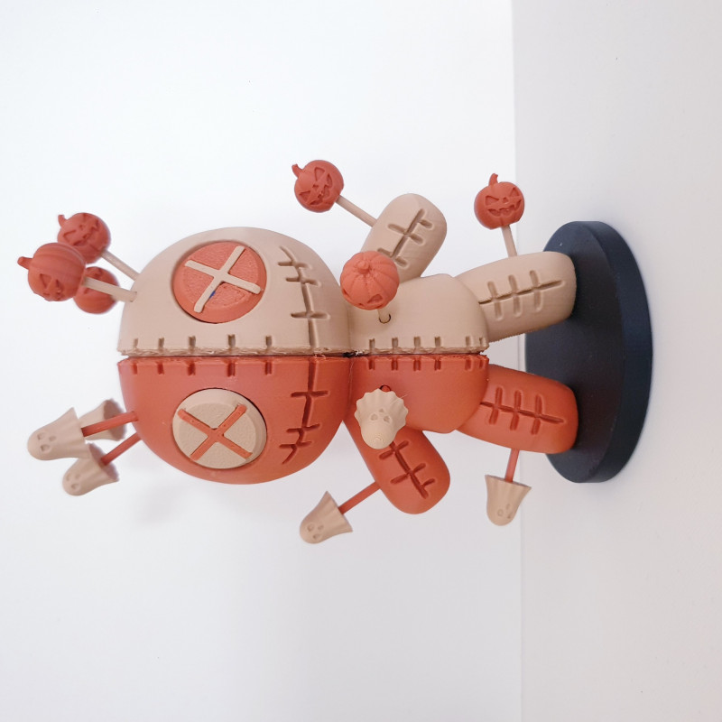 Voodoo Bebeği 3D Baskı Dekor - Renkli Tasarım