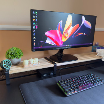 Modüler Ahşap Çubuklu Masa Rafı - 3D Baskı Ofis Organizasyon