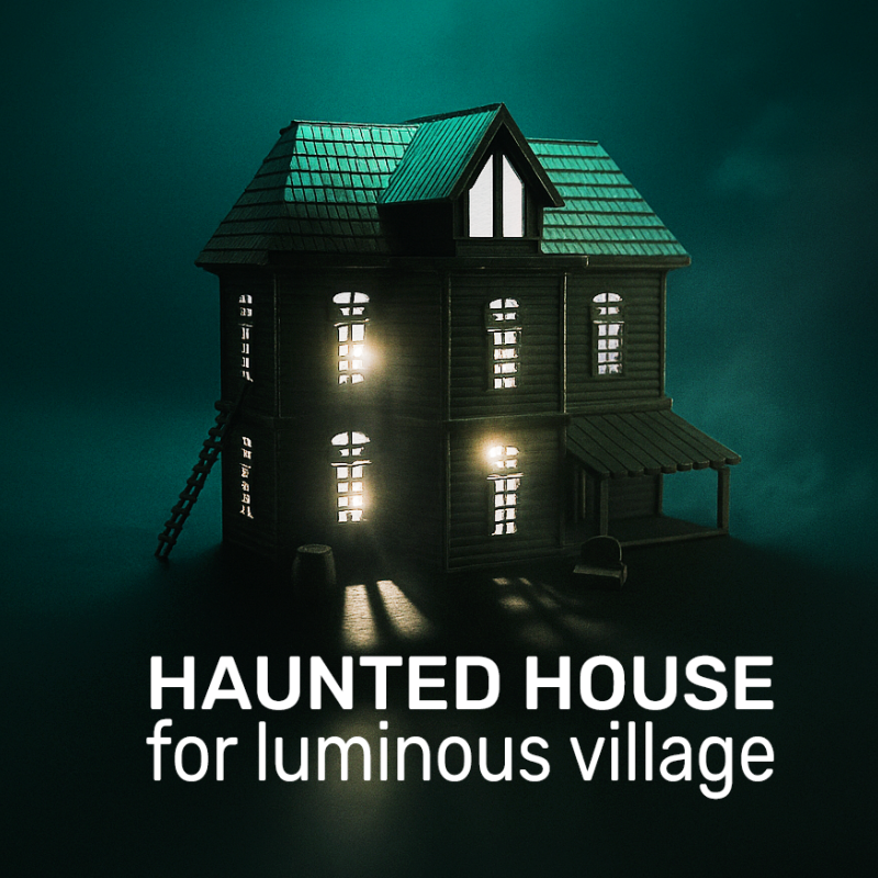 Işıklı Cadılar Bayramı Hayalet Evi - 3D Baskı Dekorasyon