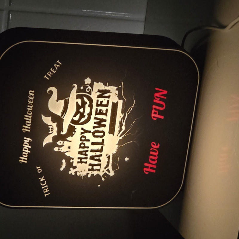 Cadılar Bayramı LED Işık Kutusu - 3D Baskı Dekoratif Lamba