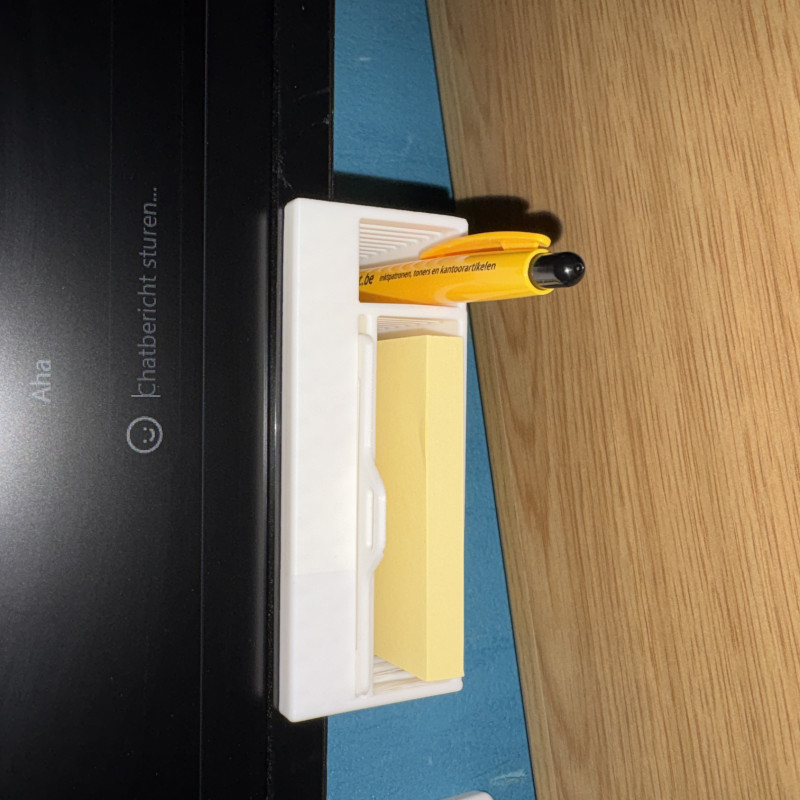 Monitör Altı Yapışkan Not ve Kalem Tutucu - Şablonlu 3D Baskı