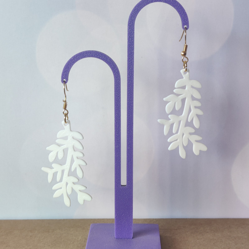 Doğal Yaprak Dal Küpe - 3D Baskı Moda Aksesuarı