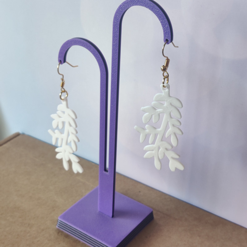 Doğal Yaprak Dal Küpe - 3D Baskı Moda Aksesuarı