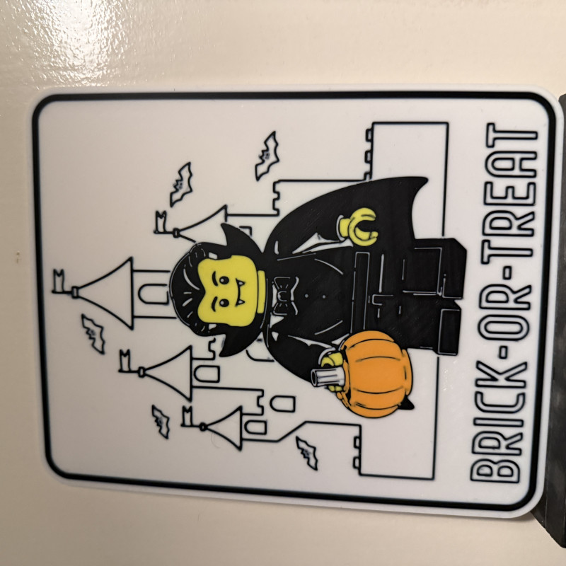 Cadılar Bayramı Vampir Tuğla Tabela - 3D Baskı Dekor