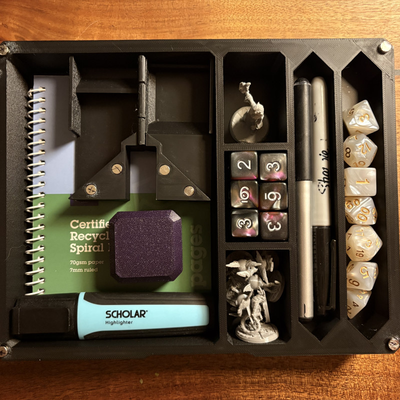 DND Oyuncu Seti Tepsisi - Katlanır Zar Kulesi | 3D Baskı DND Oyuncu Seti Tepsisi - Katlanır Zar Kulesi | 3D Baskı