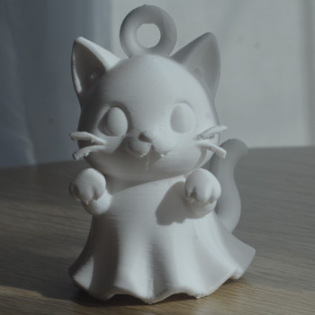 Hayalet Kedi Anahtarlık - Sevimli Cadılar Bayramı Aksesuarı