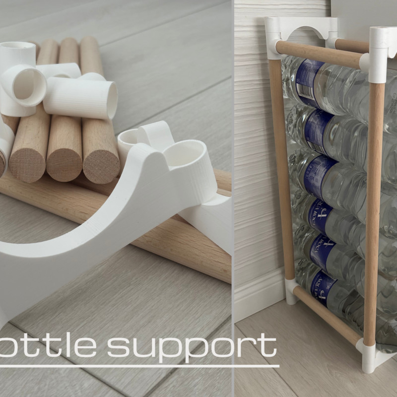 Modüler Şişe Rafı - 3D Baskılı Mekan Tasarruflu Şişe Tutucu