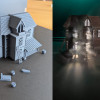 Işıklı Cadılar Bayramı Hayalet Evi - 3D Baskı Dekorasyon