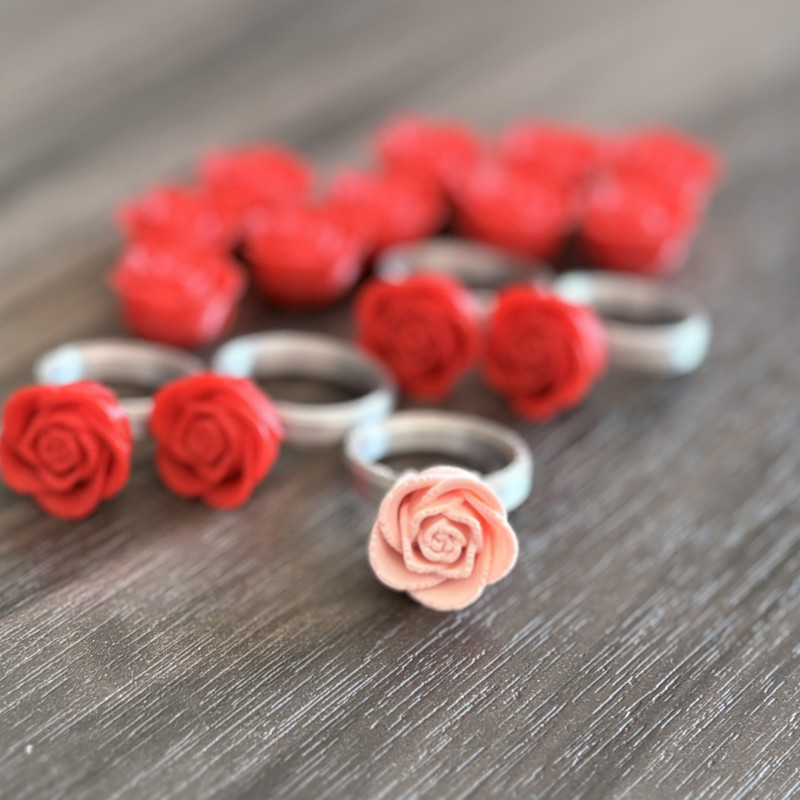 Sevgi Dolu Çocuk Gül Yüzük - 3D Baskı Özel Tasarım