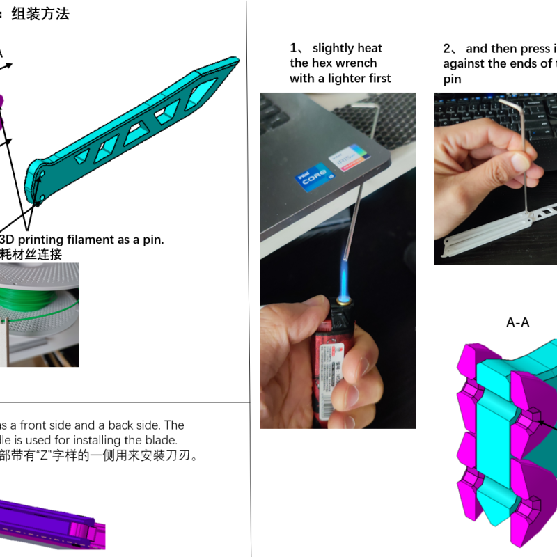 3D Baskı Kelebek Bıçak - Balisong Mini, Mini+ ve Medium Modeller