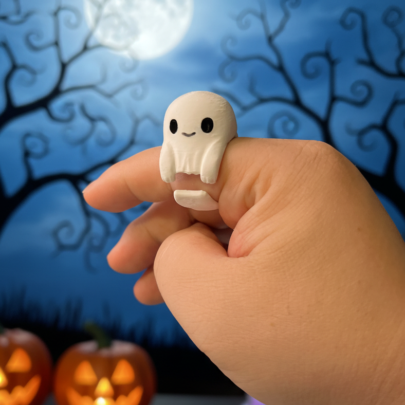 Cadılar Bayramı Sarılma Yüzükleri - Hayalet, Kafatası, Balkabağı Tasarım