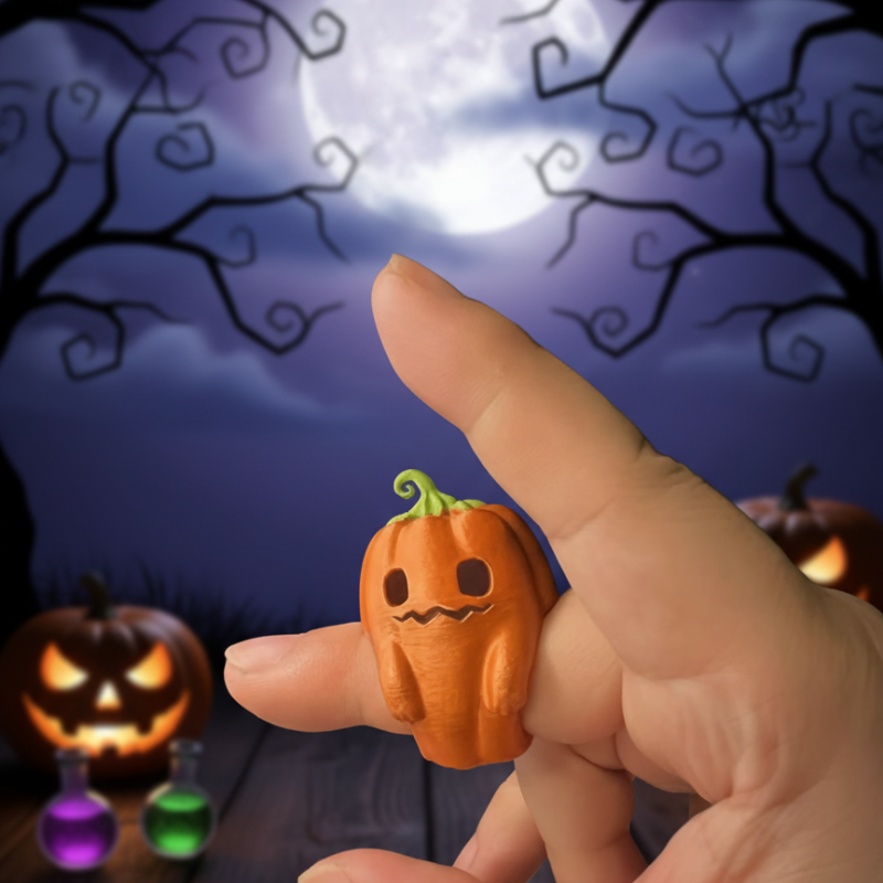 Cadılar Bayramı Sarılma Yüzükleri - Hayalet, Kafatası, Balkabağı Tasarım