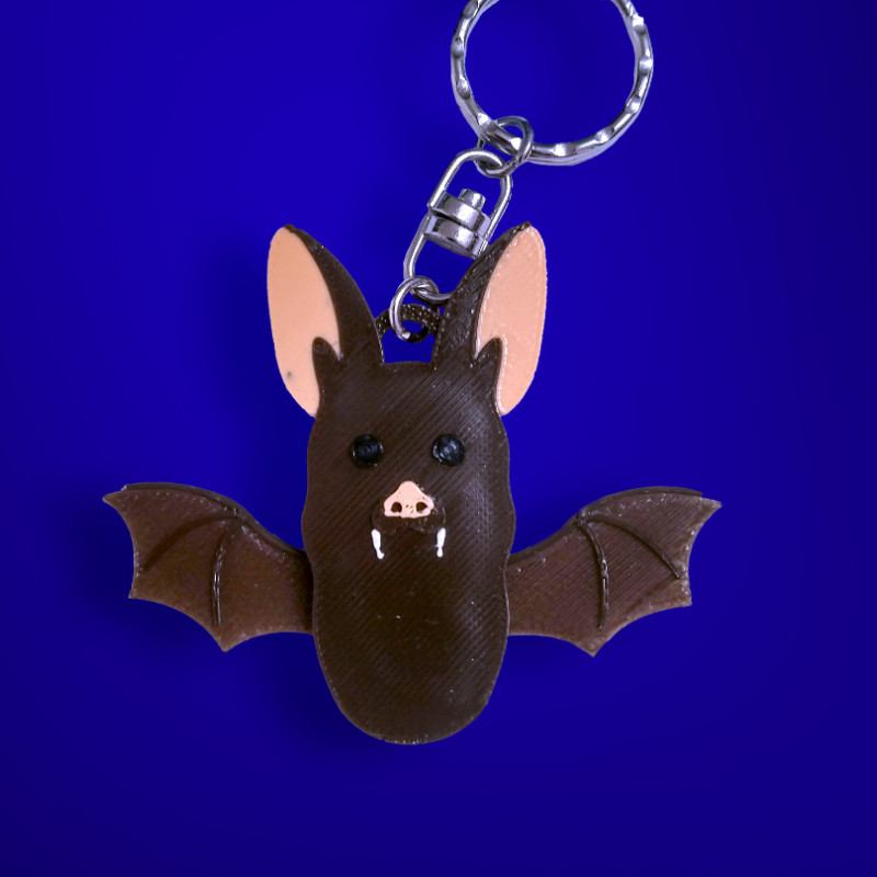 Yarasa Anahtarlık - 3D Baskılı Cadılar Bayramı Aksesuarı