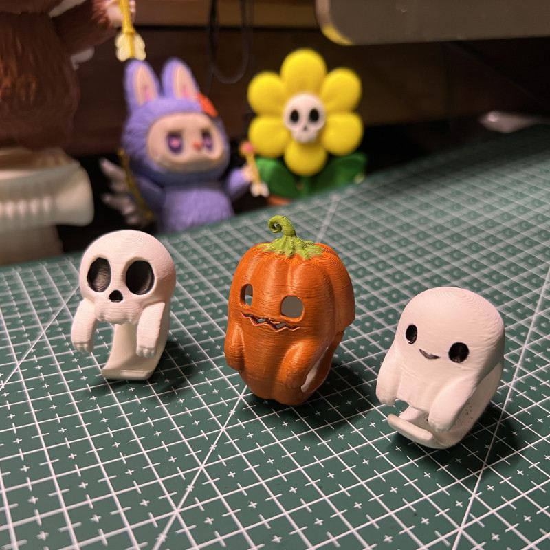 Cadılar Bayramı Sarılma Yüzükleri - Hayalet, Kafatası, Balkabağı Tasarım