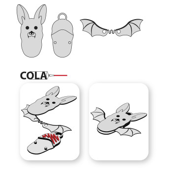 Yarasa Anahtarlık - 3D Baskılı Cadılar Bayramı Aksesuarı