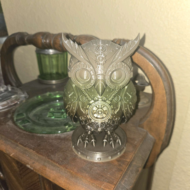 Cyberpunk Baykuş 3D Baskı Sanat Eseri - Yaratıcılık ve Organizasyon