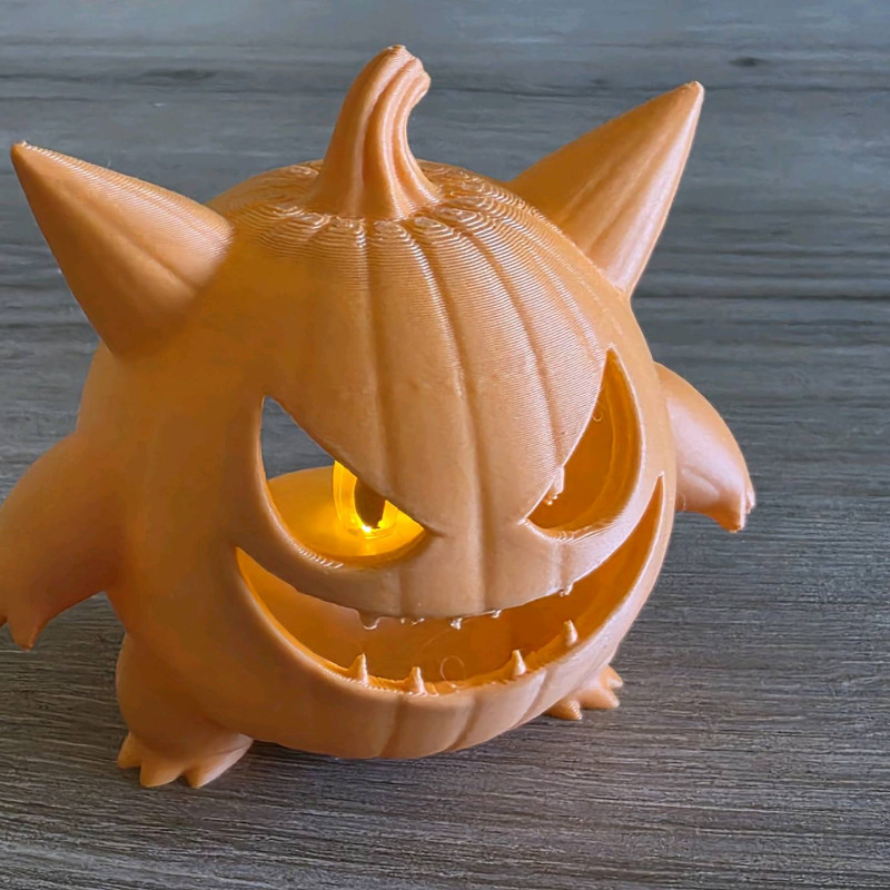 Gengar Kabak Halloween LED Lamba - 3D Baskı Dekor