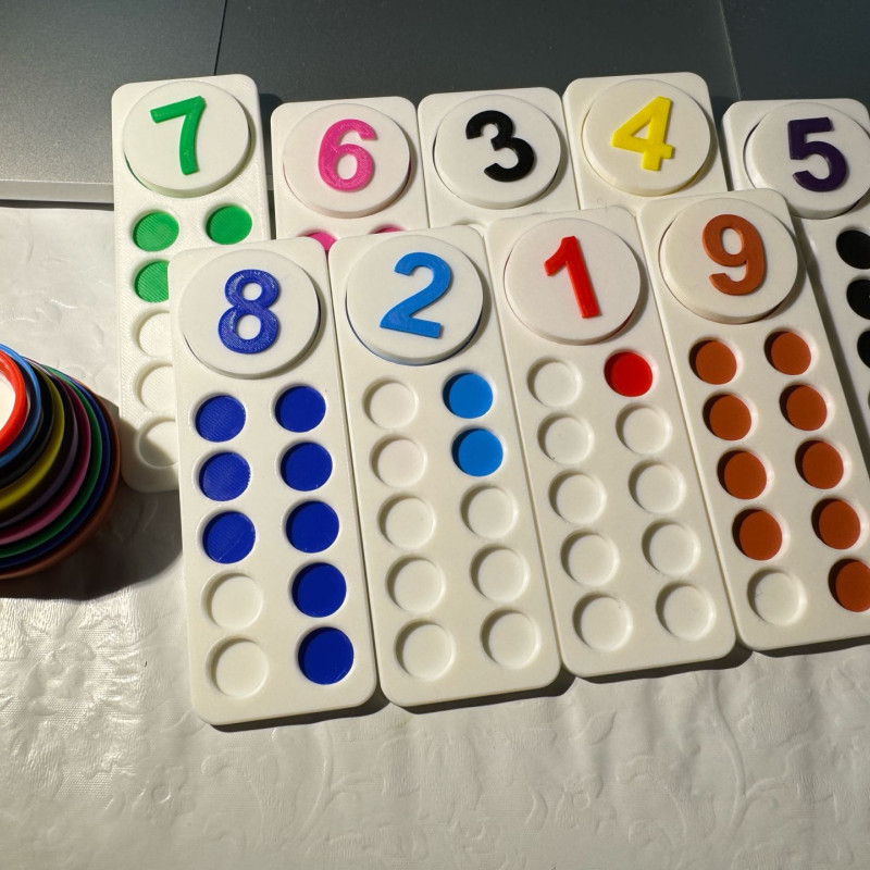 Montessori Matematik Seti 0-10 - 3D Baskı Eğitici Oyuncak