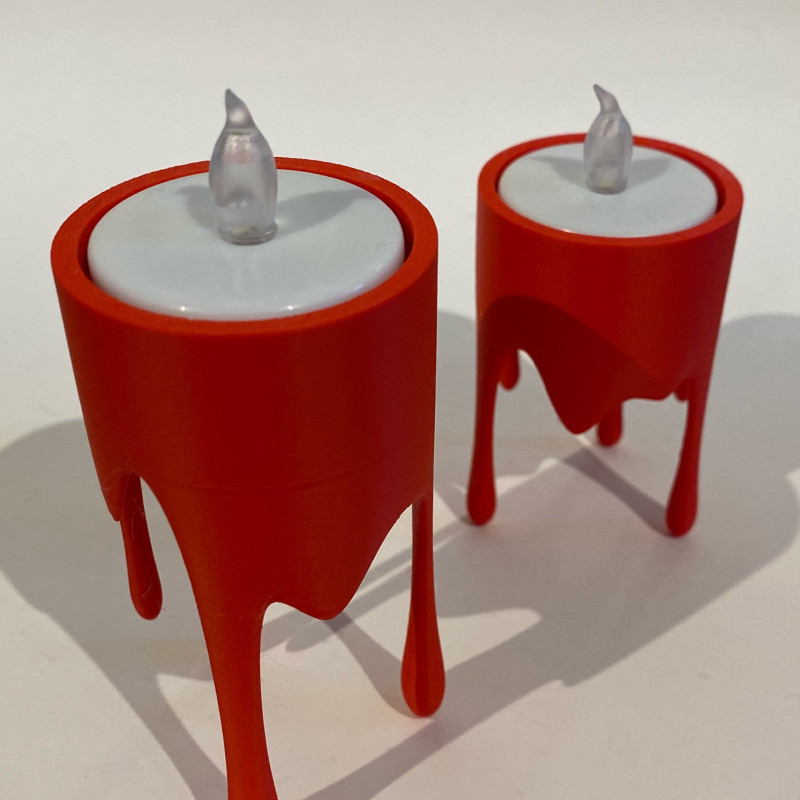 Yüzen Damlayan Mumluk - LED Tealight Dekoratif 3D Baskı