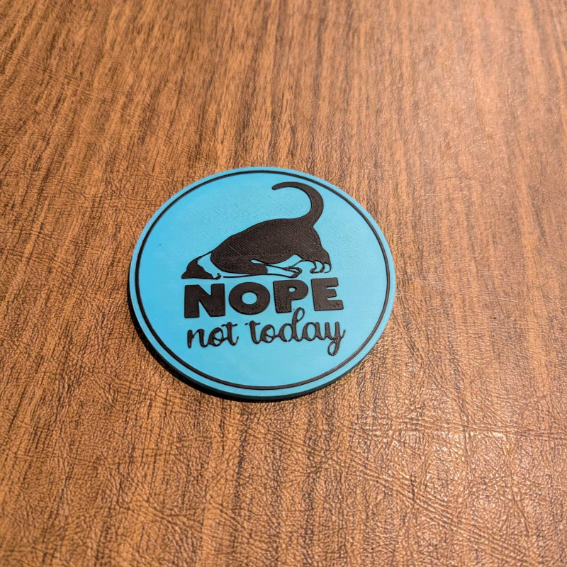 Nope Bugün Değil Kedi Bardak Altlığı Tutucu - 3D Baskı Dekor