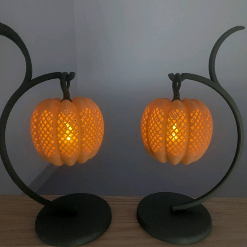 Mini Balkabağı Çay Mumlu Fener - 3D Baskı Dekorasyon