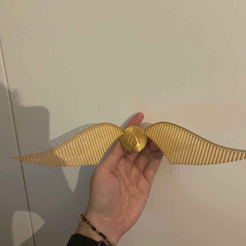 Esnek Kanatlı Altın Snitch 3D Baskı Modeli - Harry Potter Aksesuar