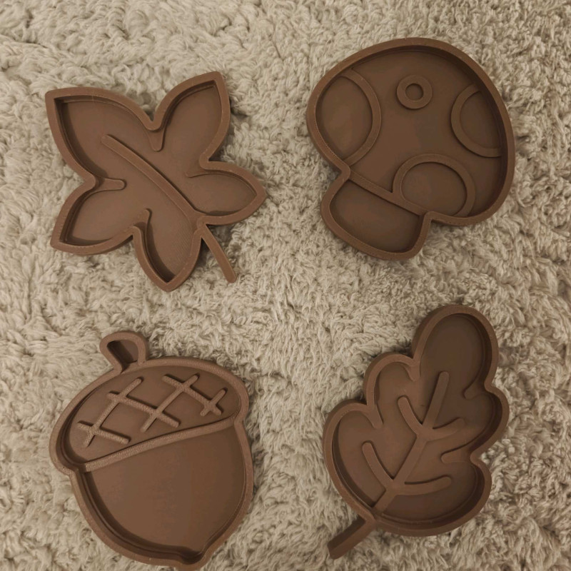 Sonbahar Duyusal Yaprak Tepsileri - 3D Baskı Eğitici Oyuncak