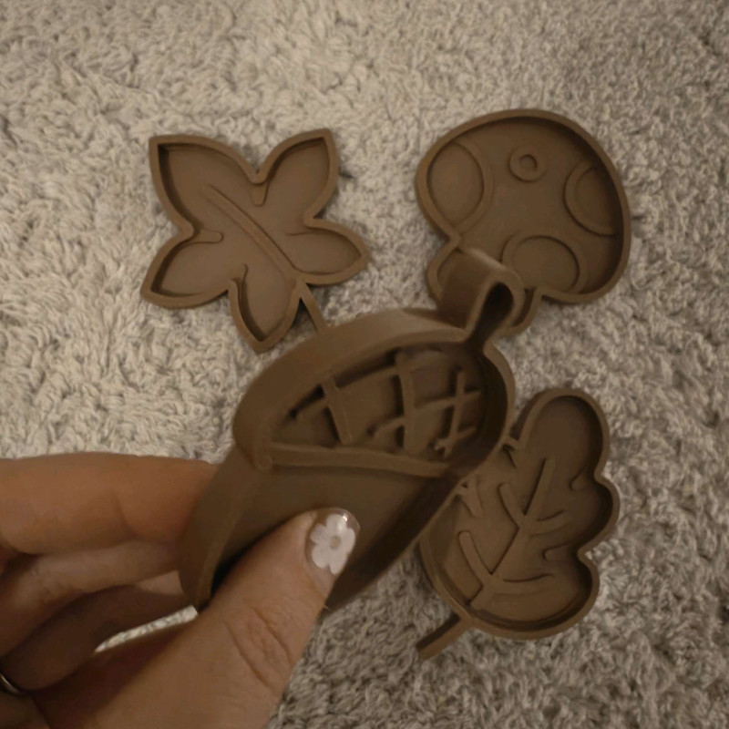 Sonbahar Duyusal Yaprak Tepsileri - 3D Baskı Eğitici Oyuncak