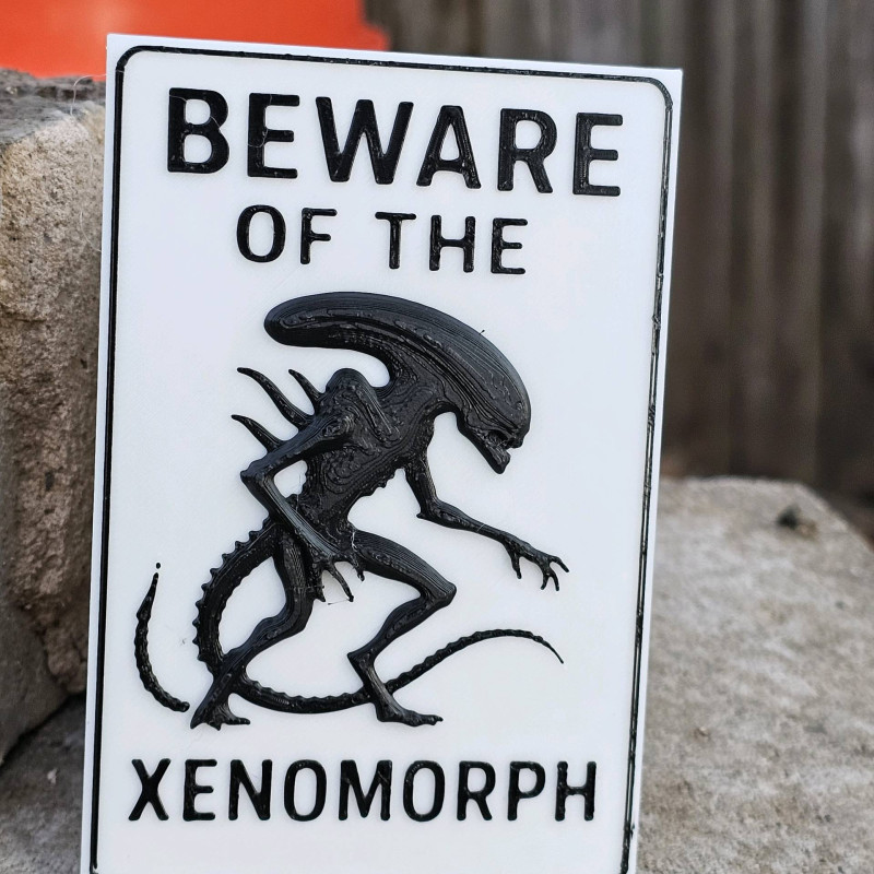 Xenomorph Kabartma Heykel - 3D Baskı Dekor