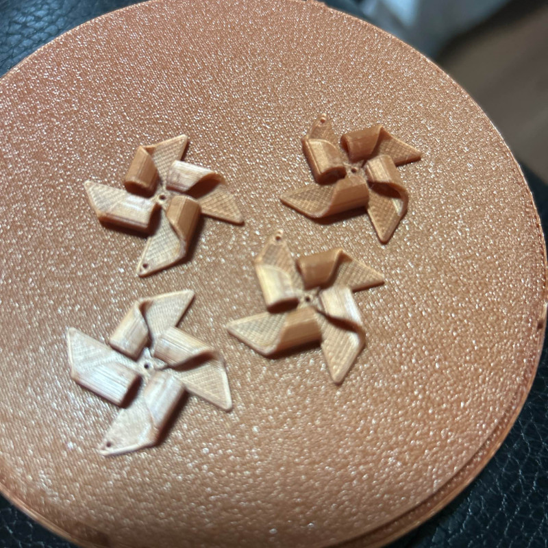 Origami Rüzgar Gülü Küpeler - 3D Baskı El Yapımı Aksesuar