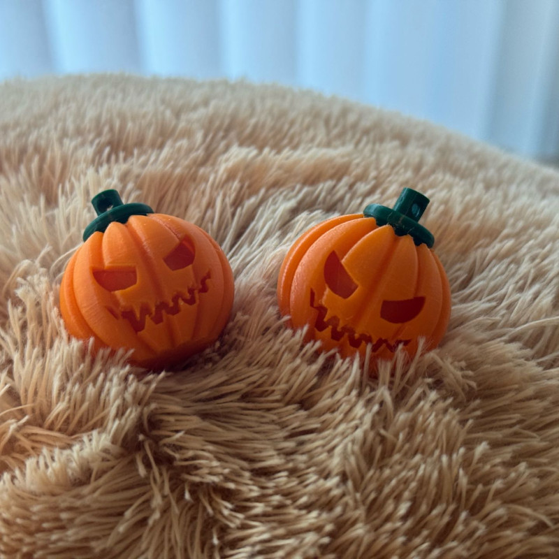 Halloween Işıklı Mini Balkabağı Küpe - 3D Baskı Dekorasyon