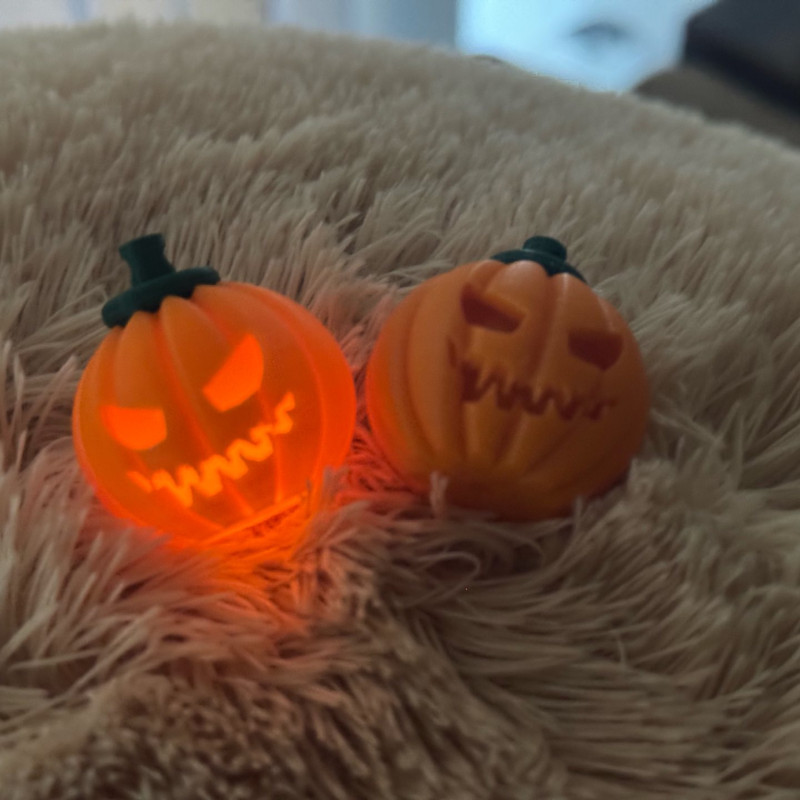 Halloween Işıklı Mini Balkabağı Küpe - 3D Baskı Dekorasyon