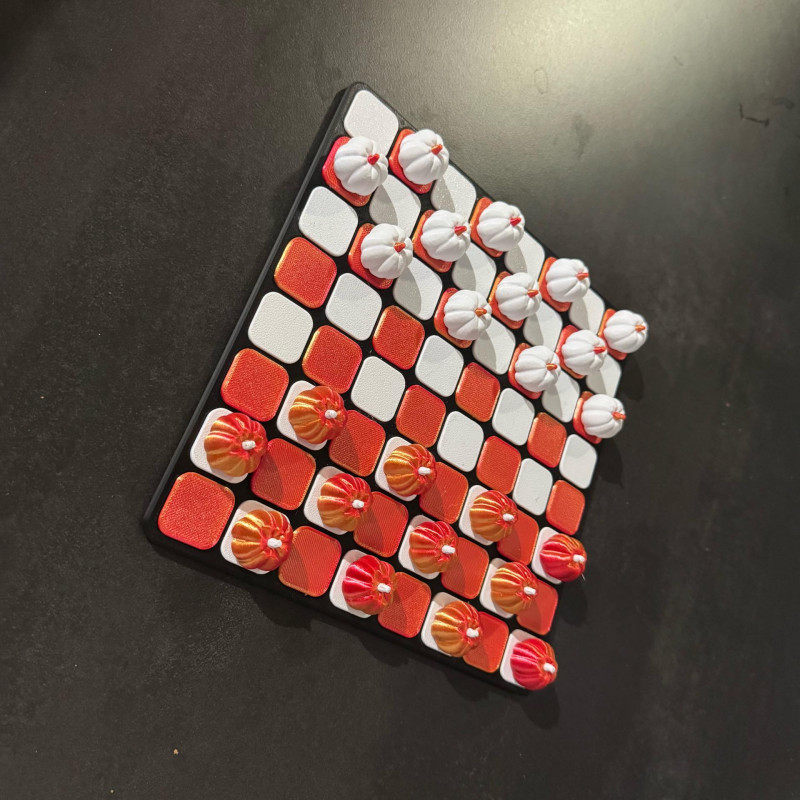 Manyetik Balkabağı Dama Seti - 3D Baskılı Oyun