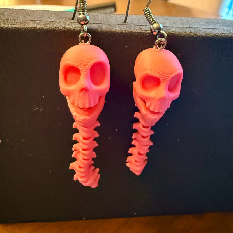 Hareketli Kafatası Anahtarlık - 3D Baskı Halloween Aksesuarı