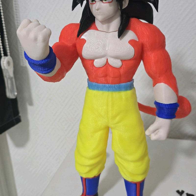 Goku SSJ4 Yetişkin 3D Baskı Dragon Ball Figürü - Koleksiyonluk