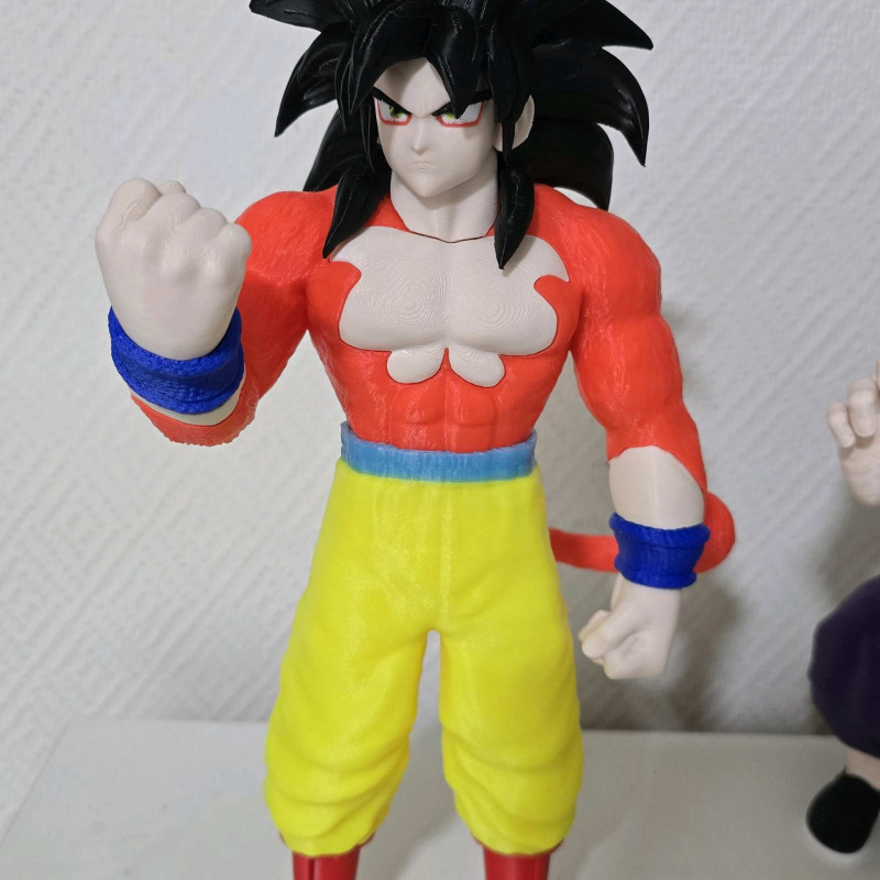 Goku SSJ4 Yetişkin 3D Baskı Dragon Ball Figürü - Koleksiyonluk