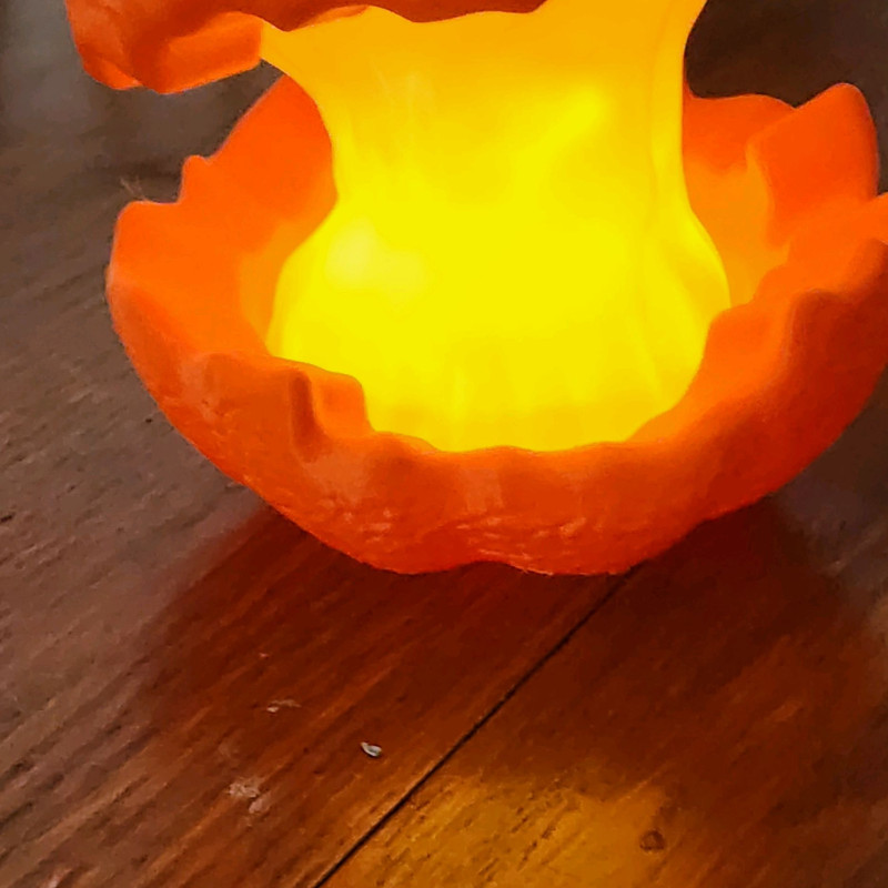 Isıran Cadılar Bayramı Balkabağı - 3D Baskı LED Dekorasyon