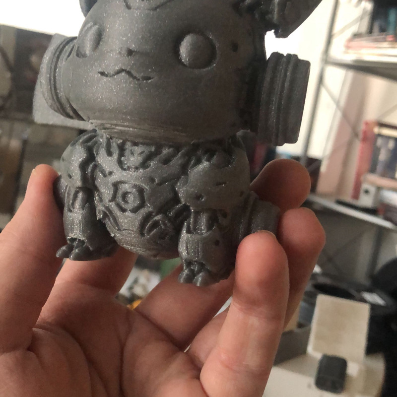 Zırhlı Pikachu 3D Baskı Heykel - Mecha Pokémon Koleksiyonu