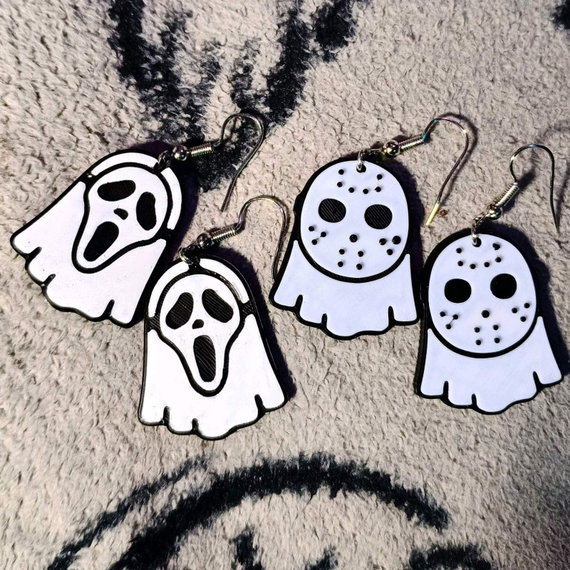 Korku Hayaleti Halloween Küpeleri - 3D Baskı Korku Film Aksesuarı Korku Hayaleti Halloween Küpeleri - 3D Baskı Korku Film Aksesuarı