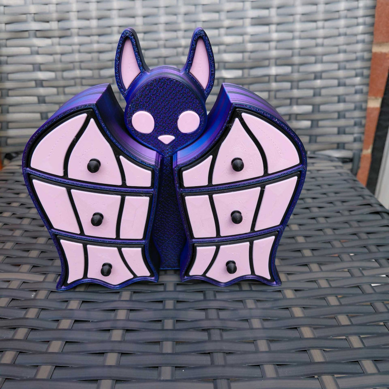 Yarasa Şekilli 3D Baskı Takı Kutusu - Gotik Tarz Dekor