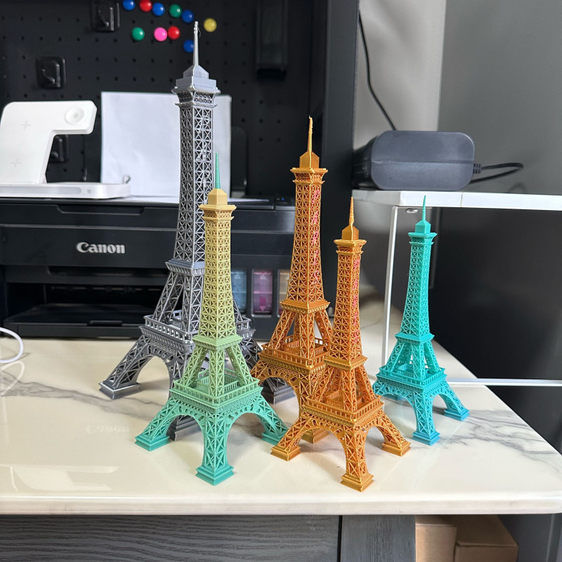 3D Baskı Eyfel Kulesi Maketi - 18cm 22cm 28cm Boyutlarında