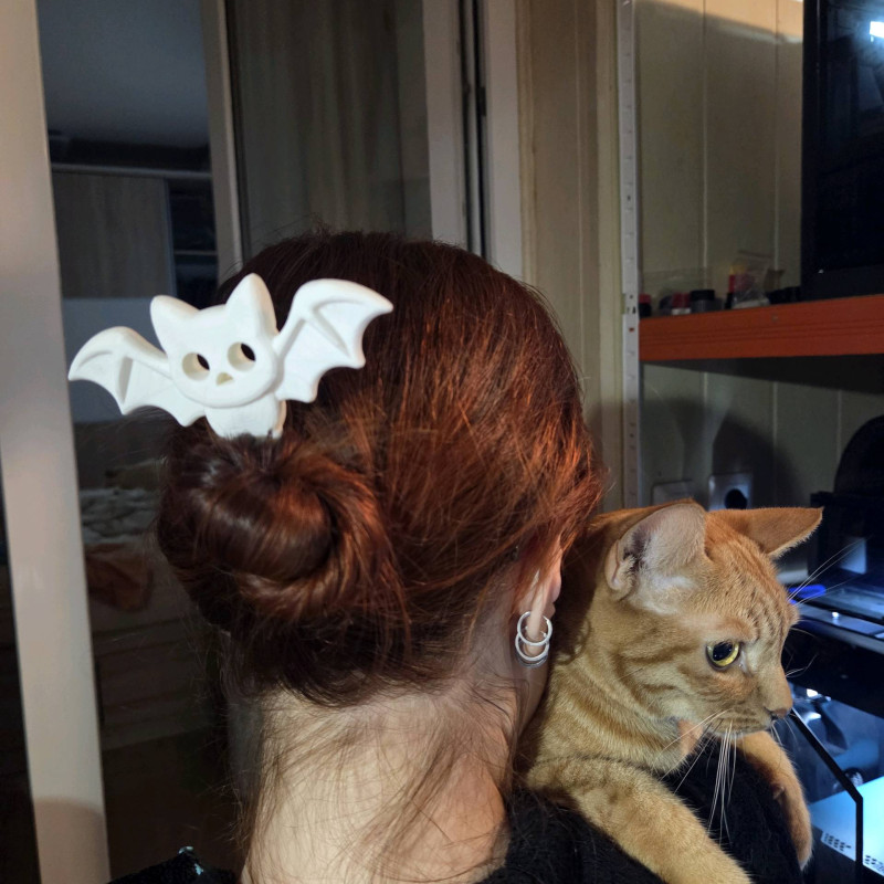 Cadılar Bayramı Saç Tokası Seti - 3D Baskılı Hayalet Örümcek